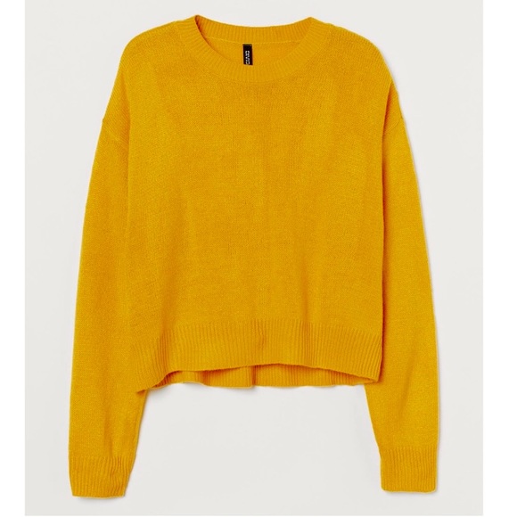 💕3 for 25 💕 H&M NWT yellow knitted sweater - Picture 1 of 3